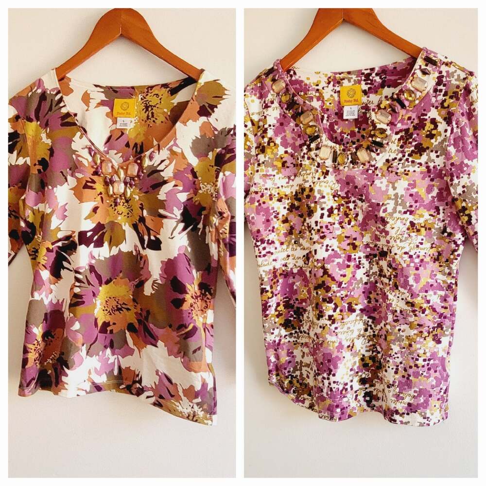 Bundle Ruby Rd. Lavender jeweled tops Small